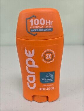 Carpe Men’s 100HR Antiperspirant Deodorant Clean Sport 1.76 oz New